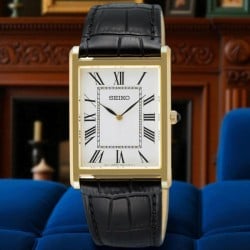 SWR104P Seiko Classic Roman Dial Leather Strap Watch