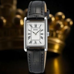 SWR107P Seiko Ladies Classic Roman Dial Leather Strap 