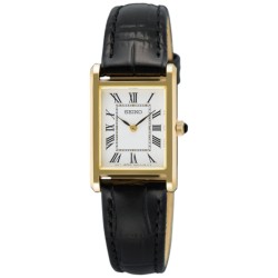 SWR108P Seiko Ladies Gold-Tone Roman Dial Leather Strap