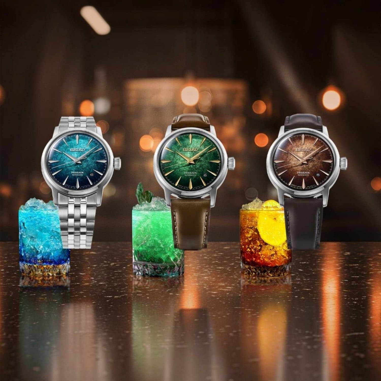 Seiko Presage Cocktail Time HCB003J / HCB003 Whiskey Mist Watch