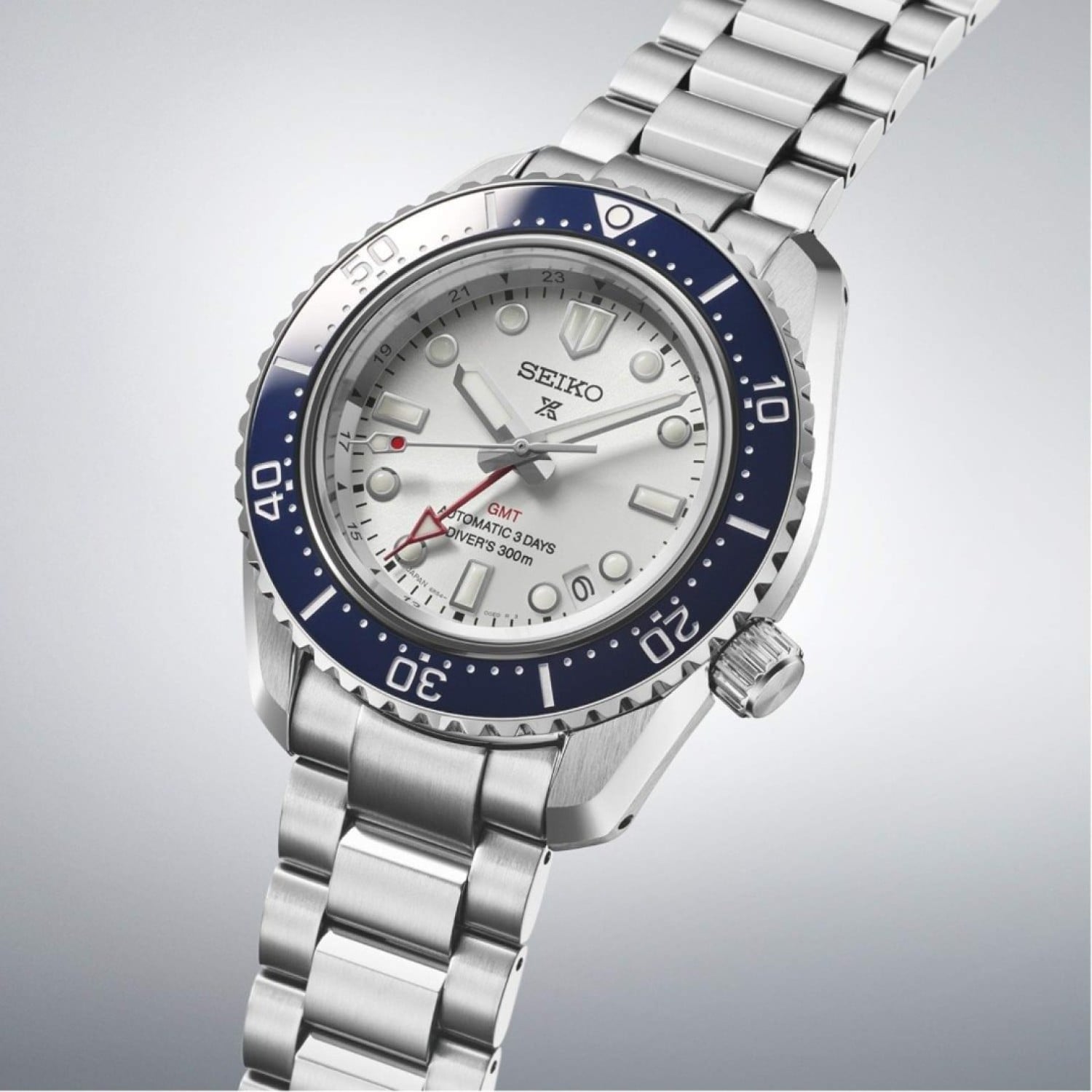 SPB519J SEIKO Prospex 1968 Heritage Diver's GMT Watch – Blue Ceramic Bezel & Silvery White Dial SPB519J SEIKO Prospex 1968 Heritage Diver's GMT Watch – Blue Ceramic Bezel & Silvery White Dial