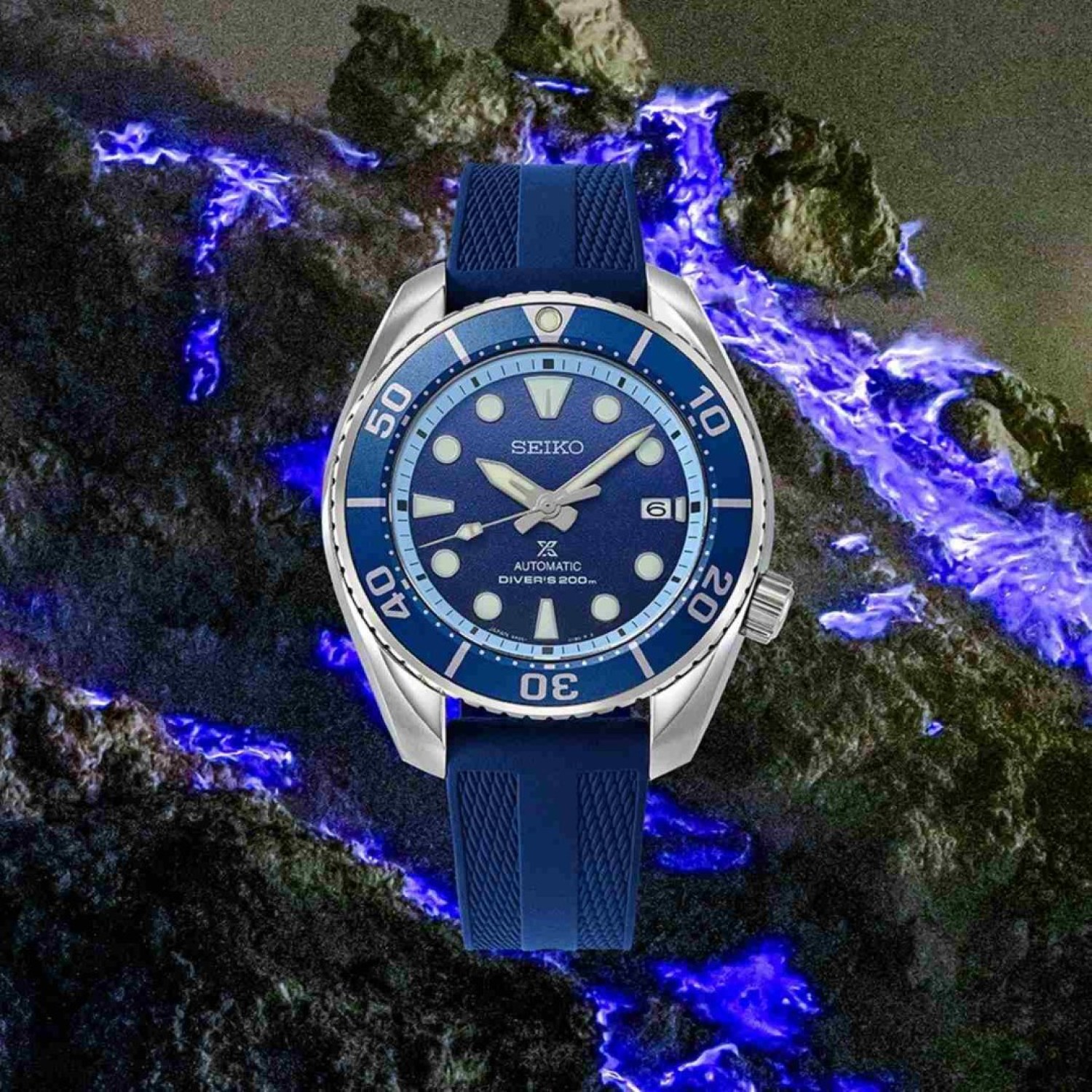 Seiko SPB543J / SPB543J1 – Blue Fire Crater | Limited Edition Diver’s Watch | 200m Automatic | Christies Jewellery & Watches NZ Seiko SPB543J / SPB543J1 Blue Fire Crater Diver’s Watch – Deep Blue Dial, 200m Water Resistance, Inspired by Indonesia’s Kawah Ijen