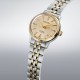 SRPL64J Seiko Ladies Bi-Tone Presage Cocktail Time – Gold-Toned Dial with Silver & Gold Accents, Stainless Steel Bracelet, and Automatic Movement SRPL64J Seiko Ladies Bi-Tone Presage Cocktail Time – Elegant gold-toned dial with silver and gold accents, automatic movement, and stainless steel bracelet.