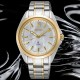 SUR608J Seiko Prospex Bi-Tone Ladies Watch by Seiko Watches NZ | Seiko Prospex Bi-Tone Ladies Watch, model SUR608J, featuring a stainless steel and gold-tone design, with a white mother-of-pearl dial, gold-tone hour markers and hands, and water resistance