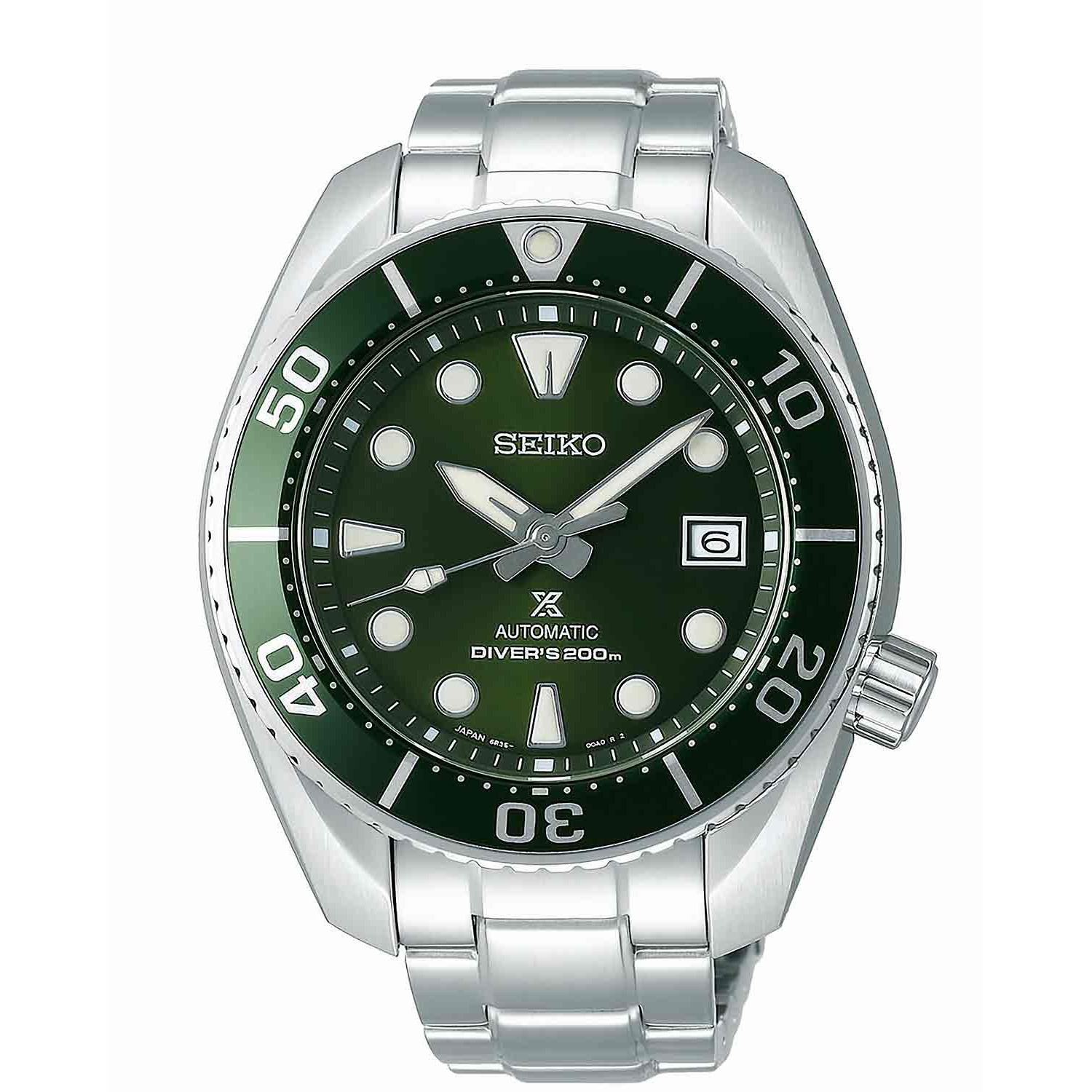 SPB103J SEIKO Prospex Sumo Prospex Special Edition SPB103J SPB103J SEIKO Prospex Sumo Prospex Special Edition. The Seiko SPB103J Prospex Sumo is an automatic movement watch with 200m water resistance. The SPB103J features a classic looking watch with an emerald green case and dial along with a stainless steel c