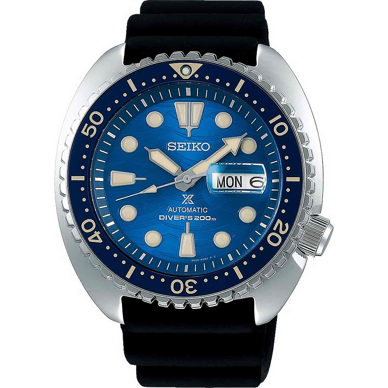 SRPE07K SEIKO Prospex King Turtle Blue Special Edition. The Seiko SRPE07K Automatic Prospex 200m Divers Watch Blue King Turtle. This mens watch features a stainless steel case, with a screw lock crown and a screw case back. The Seiko SRPE07K1 features a b