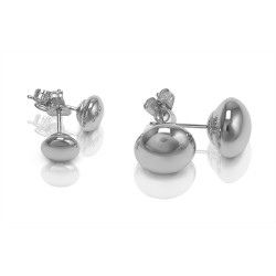 925 Silver Semi Dome Stud Earrings