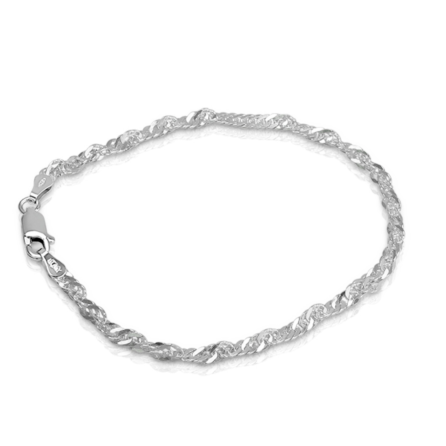 Silver Singapore Twist. The Singapore twist style chain is always popular as it looks so good and catches the light. Available at Christies Jewellery in-store or online Crafted in 925 Sterling Silver 19mm in length Gift wrapped 5 Year Writt @christies.onl