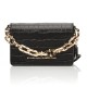 Little Trouble Bag Gold – Stolen Girlfriends Club Jewellery | Christies Jewellery & Watches Little Trouble Bag Gold by Stolen Girlfriends Club Jewellery | Mattie Black with Gold chain strap