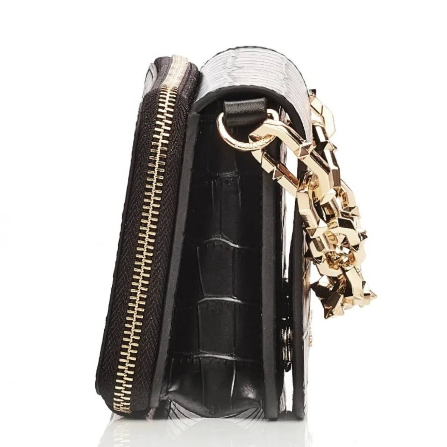 Little Trouble Bag Gold – Stolen Girlfriends Club Jewellery | Christies Jewellery & Watches Little Trouble Bag Gold by Stolen Girlfriends Club Jewellery | Mattie Black with Gold chain strap