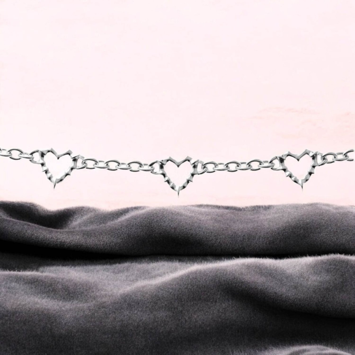 Punk Jagged Heart Bracelet JWL1-25-27 – Stolen Girlfriends Club Jewellery Punk Jagged Heart Bracelet JWL1-25-27 by Stolen Girlfriends Club Jewellery | Silver Bracelet featuring a jagged heart design