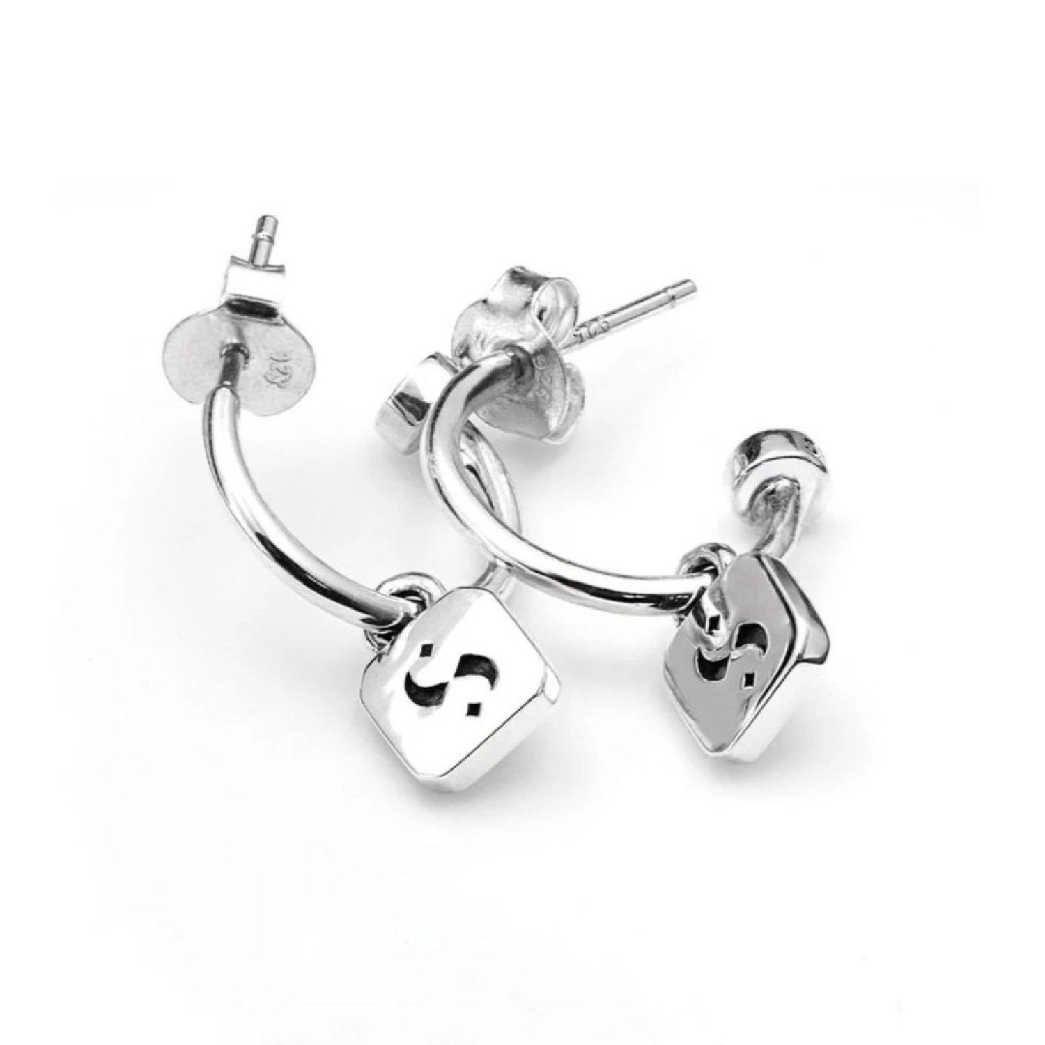 Stolen S-Logo Tag Anchor Earrings JWL1-25-3 – Stolen Girlfriends Club Jewellery | Christies Jewellery & Watches Stolen S-Logo Tag Anchor Earrings JWL1-25-3 by Stolen Girlfriends Club Jewellery | Stolen S-Logo Tag Anchor on Semi hoop with pierced earrings