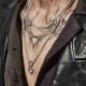 Stolen Punk Jagged Heart Necklace JWL1-25-8 – Stolen Girlfriends Club Jewellery Stolen Punk Jagged Heart Necklace JWL1-25-8 by Stolen Girlfriends Club Jewellery | Close-up of a silver punk-style necklace featuring a jagged heart-shaped pendant with a spiked design, blending edgy aesthetics with gothic charm