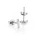 Tiny Stolen Cross Earrings JWL17004 by Stolen Girlfriends Club Jewellery | Close-up of Tiny Stolen Cross Earrings, showcasing their minimalist cross design and delicate craftsmanship, perfect for adding subtle elegance to any outfit.