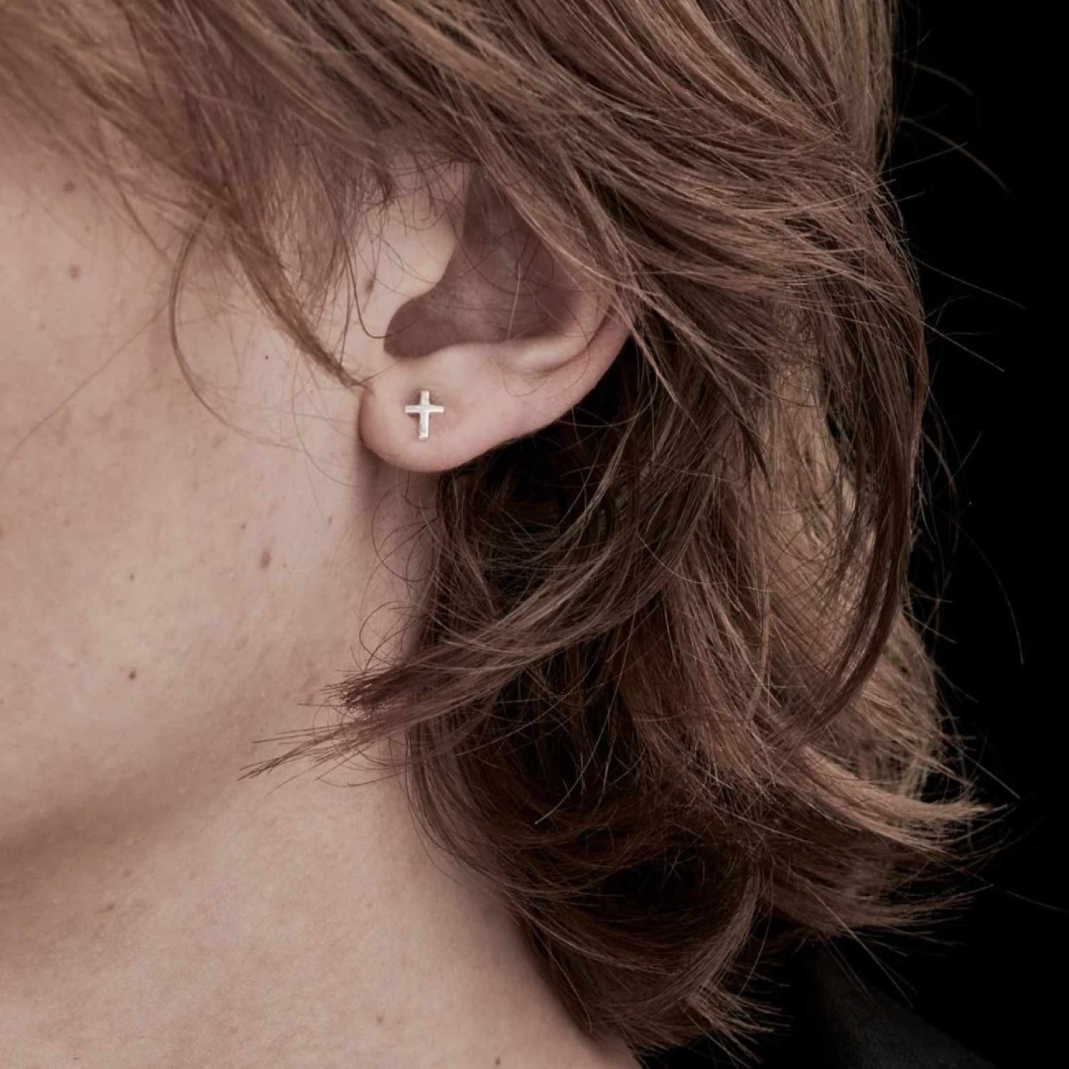 Tiny Stolen Cross Earrings JWL17004 – Stolen Girlfriends Club Jewellery | Tiny Stolen Cross Earrings – Minimalist and Elegant Design Tiny Stolen Cross Earrings JWL17004 by Stolen Girlfriends Club Jewellery | Close-up of Tiny Stolen Cross Earrings, showcasing their minimalist cross design and delicate craftsmanship, perfect for adding subtle elegance to any outfit.