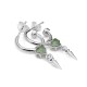 "PUNK SPIKE ANCHOR EARRINGS – Sterling Silver Hoops with Green Amethyst Heart and Spike Pendants PUNK SPIKE ANCHOR EARRINGS by Stolen Girlfriends Club, featuring sterling silver hoops adorned with green heart-shaped amethyst charms and bold spike pendants.