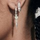 "PUNK SPIKE ANCHOR EARRINGS – Sterling Silver Hoops with Green Amethyst Heart and Spike Pendants PUNK SPIKE ANCHOR EARRINGS by Stolen Girlfriends Club, featuring sterling silver hoops adorned with green heart-shaped amethyst charms and bold spike pendants.