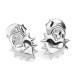 Love Locket Stud Earrings – Romantic Silver Heart Padlock Design Love Locket Stud Earrings by Stolen Girlfriends Club Jewellery | Silver heart-shaped padlock earrings with spikes and 'Stolen' engraving, featuring a polished finish.