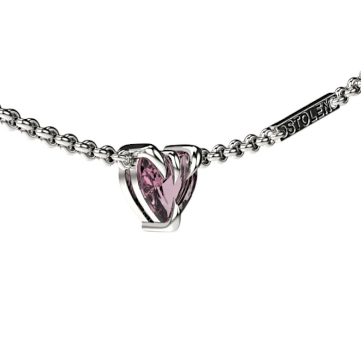 Stolen Talon Necklace Silver by Stolen Girlfriends Club Jewellery - Pink Topaz Heart Pendant Stolen Talon Necklace Silver by Stolen Girlfriends Club Jewellery | with pink topaz heart pendant