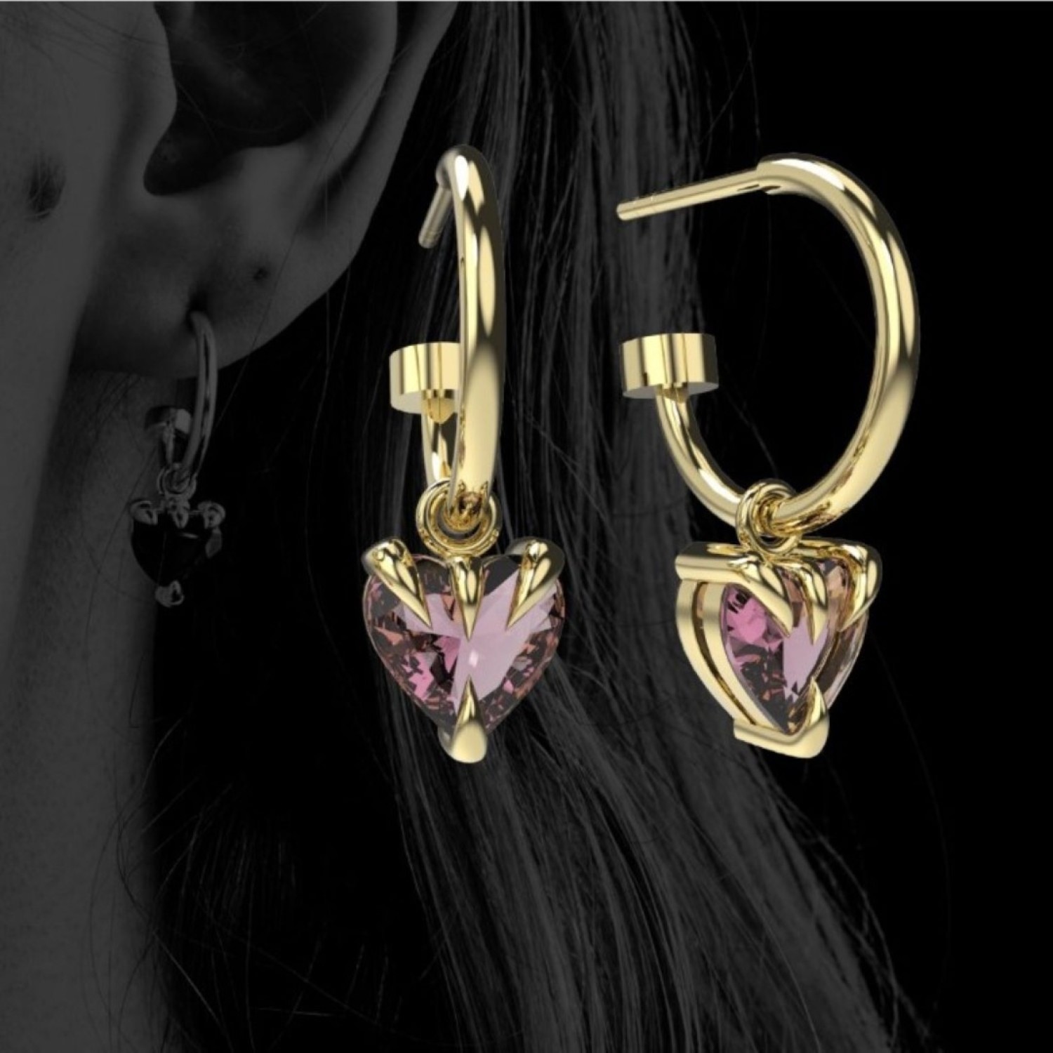 Stolen Talon Anchor Sleeper – Stolen Girlfriends Club Jewellery | Christies Jewellery & Watches Stolen Talon Anchor Sleeper by Stolen Girlfriends Club Jewellery | With Pink Topaz Heart Shape Stone