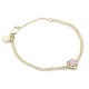 LOVE CLAW BRACELET ROSE QUARTZ - GOLD PLATED – Stolen Girlfriends Club Jewellery LOVE CLAW BRACELET ROSE QUARTZ - GOLD PLATED by Stolen Girlfriends Club Jewellery | Elegant gold-plated bracelet featuring a heart-shaped, checkerboard-cut Rose Quartz in a delicate claw setting, suspended between fine chains for a refined and timeless lo