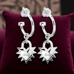 Love Locket Anchor Stud Earrings