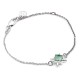PRECIOUS PUNK BRACELET – Green Amethyst and Sterling Silver by Stolen Girlfriends Club PRECIOUS PUNK BRACELET by Stolen Girlfriends Club, featuring a delicate silver cable chain with a square-cut natural green amethyst stone set in a bold sterling silver charm. Includes a lobster clasp and a small circular tag for added detail.