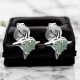 PRECIOUS PUNK STUD EARRINGS – Sterling Silver with Green Amethyst PRECIOUS PUNK STUD EARRINGS by Stolen Girlfriends Club, crafted in sterling silver with bold green amethyst stones in a sleek, modern stud design.
