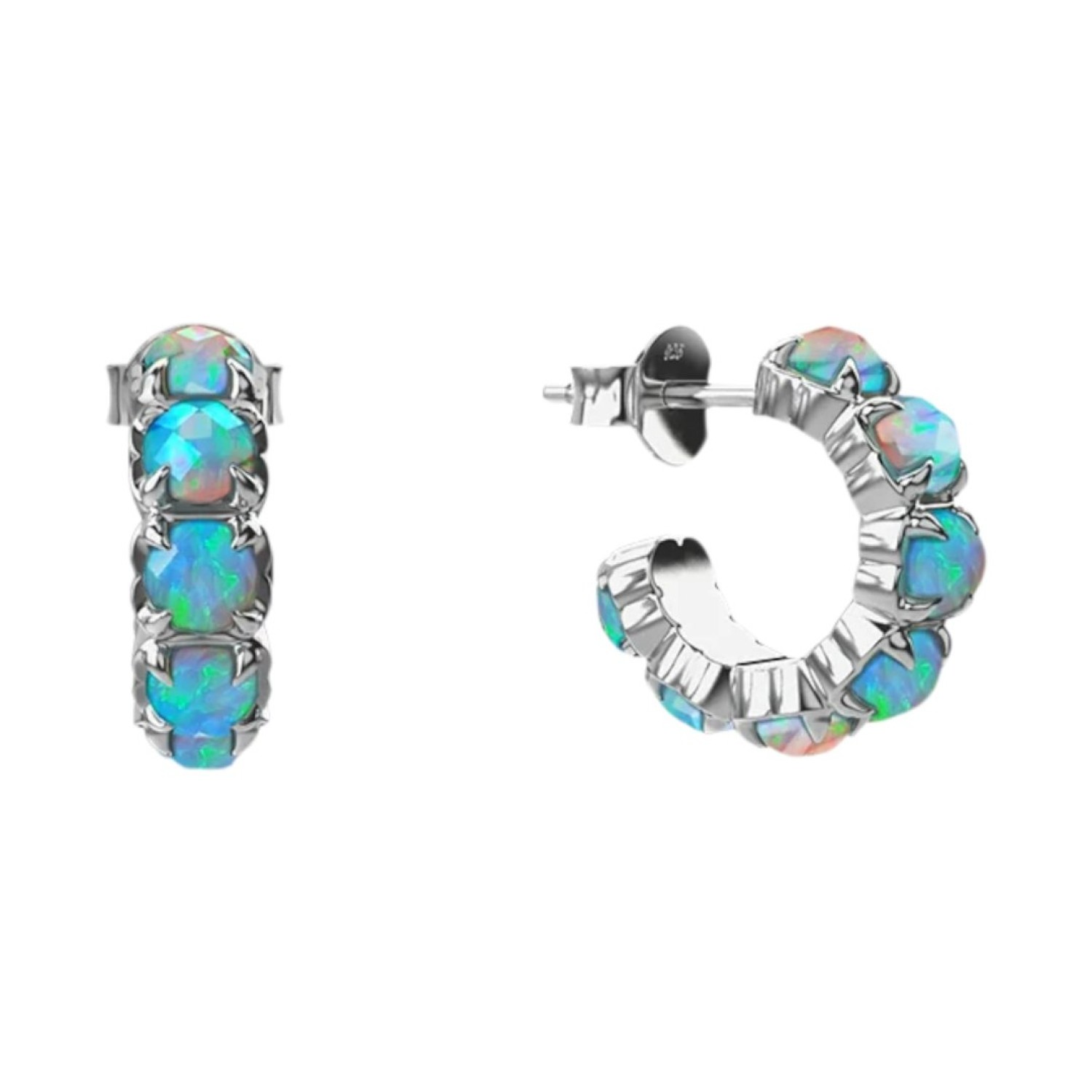 Stolen Halo Cluster Opal Earrings - JWL20229-RO – Stolen Girlfriends Club Jewellery | Christies Jewellery & Watches Stolen Halo Cluster Opal Earrings - JWL20229-RO by Stolen Girlfriends Club Jewellery