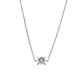Stolen Punk Necklace - Green Amethyst – Stolen Girlfriends Club Jewellery Stolen Punk Necklace featuring a sterling silver chain with interlocking oval links and a star-shaped pendant, showcasing a square-cut green gemstone.