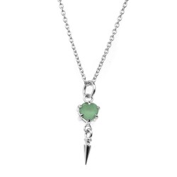Stolen Punk Spike Necklace - Green Amethyst