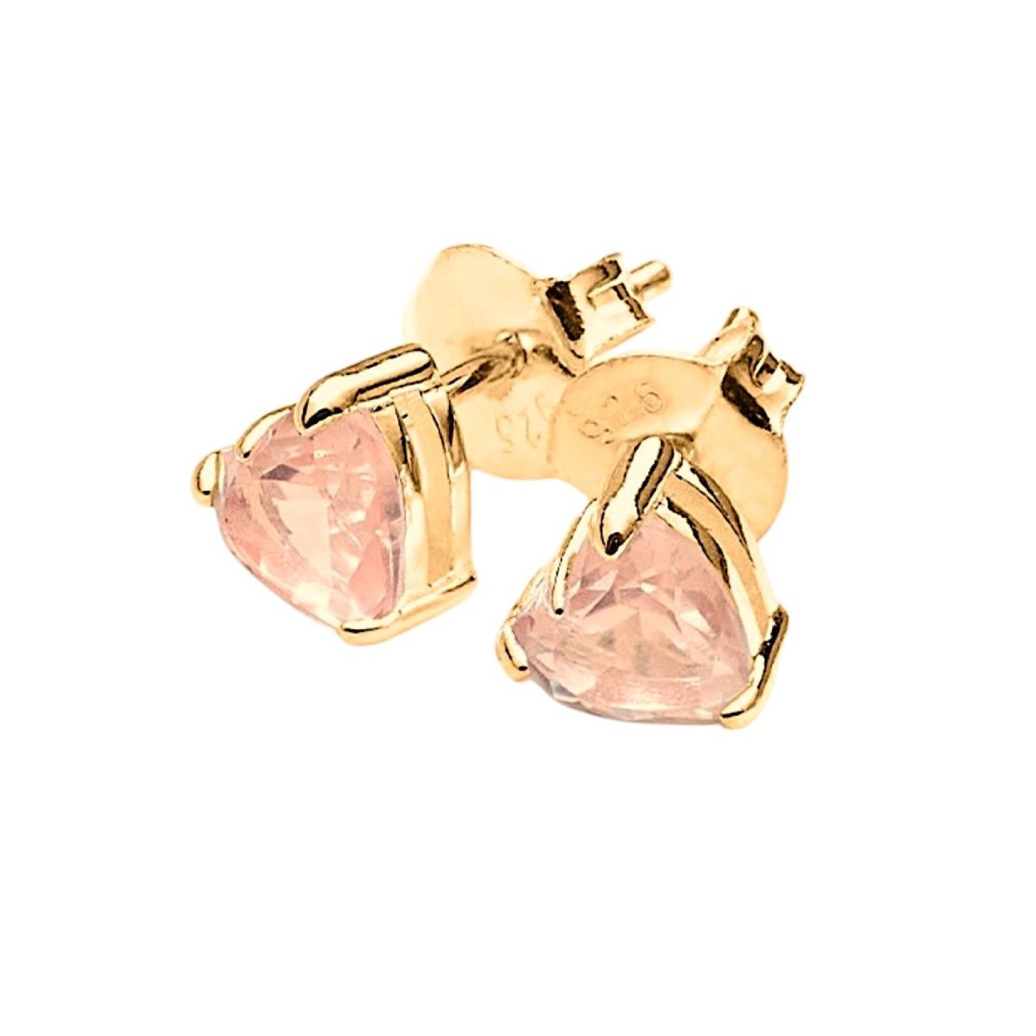 Stolen Talon Studs Gold Plated by Stolen Girlfriends Club Jewellery | with Pink topaz heart Stolen Talon Studs Gold Plated by Stolen Girlfriends Club Jewellery | with Pink topaz heart