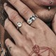 Shield Ring by Stolen Girlfriends Club – Sterling Silver Elegance with Shield Charm SHIELD RING – Stolen Girlfriends Club Jewellery | Shield Ring by Stolen Girlfriends Club, featuring a narrow sterling silver band and a shield charm engraved with the iconic 'S' logo.
