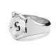SHIELD SIGNET RING – Stolen Girlfriends Club Jewellery SHIELD SIGNET RING by Stolen Girlfriends Club Jewellery | Silver shield signet ring with an engraved letter 'S' and four small raised elements at the corners of the shield