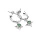PRECIOUS PUNK ANCHOR EARRINGS – Sterling Silver Hoops with Green Amethyst Heart Charms PRECIOUS PUNK ANCHOR EARRINGS by Stolen Girlfriends Club, featuring heart-shaped green amethyst stones suspended on polished sterling silver hoops with butterfly fastenings.