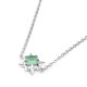 Stolen Punk Necklace - Green Amethyst – Stolen Girlfriends Club Jewellery Stolen Punk Necklace featuring a sterling silver chain with interlocking oval links and a star-shaped pendant, showcasing a square-cut green gemstone.