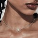 Stolen Punk Necklace - Green Amethyst – Stolen Girlfriends Club Jewellery Stolen Punk Necklace featuring a sterling silver chain with interlocking oval links and a star-shaped pendant, showcasing a square-cut green gemstone.