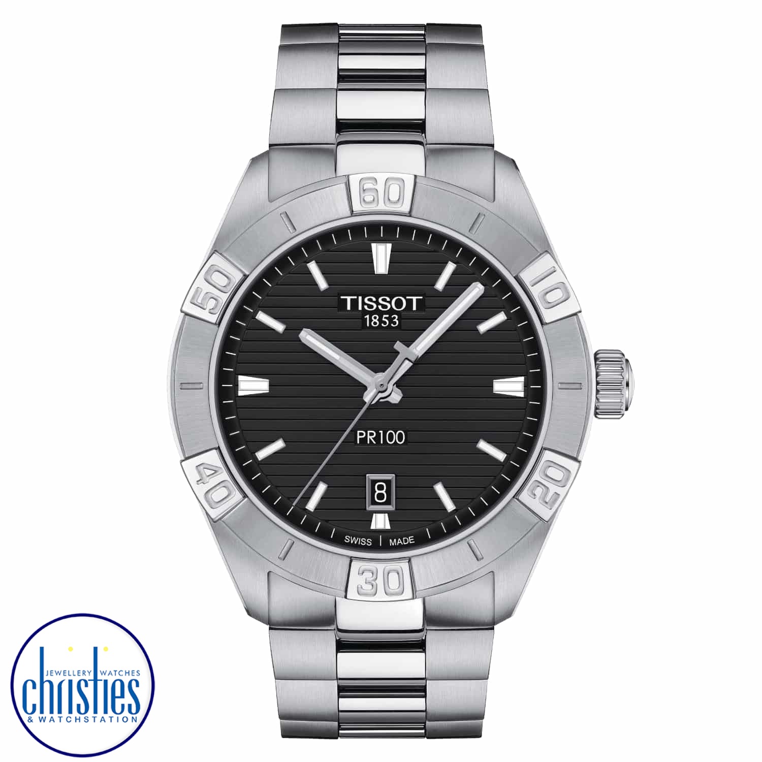 T101.610.11.051.00 TISSOT T-Classic PR 100 Sport Watch T1016101105100 Afterpay Tissot watches on sale T101.610.11.051.00 TISSOT T-Classic PR 100 Sport Watch. The purpose of the Tissot PR 100 Sport Gent is to propose a sporty and chic watch for everyday look. It features the simple and elegant face the collection is loved for. The watch is water-resistance