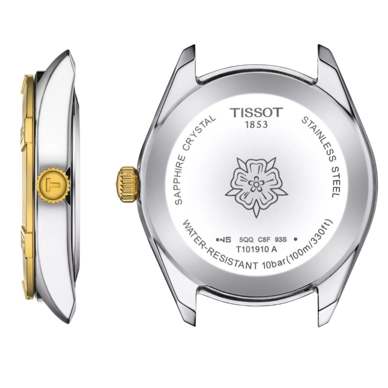 Christies Jewellery - TISSOT PR 100 Diamond Sport Chic T1019102211100 Auckland NZ TISSOT PR 100 Diamond Sport Chic T1019102211100 with Stainless Steel and 2 tone Gold and silver PVD Bracelet White Mother of Pearl Dial.