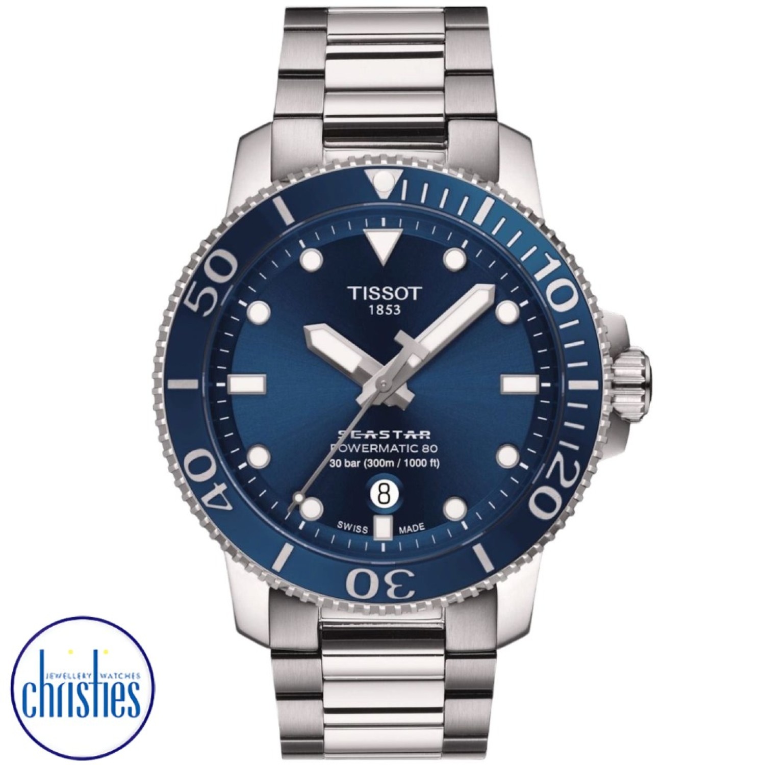 Christies Jewellery - Tissot Seastar 1000 Powermatic 80 Blue Dial T1204071104103 Watches Auckland NZ Tissot Seastar 1000 Powermatic 80 Blue Dial T1204071104103 T120.407.11.041.03 Tissot Watches NZ | Order now for Fast Free Delivery and 7 Day NZ support online and Instore at our Auckland Stores.