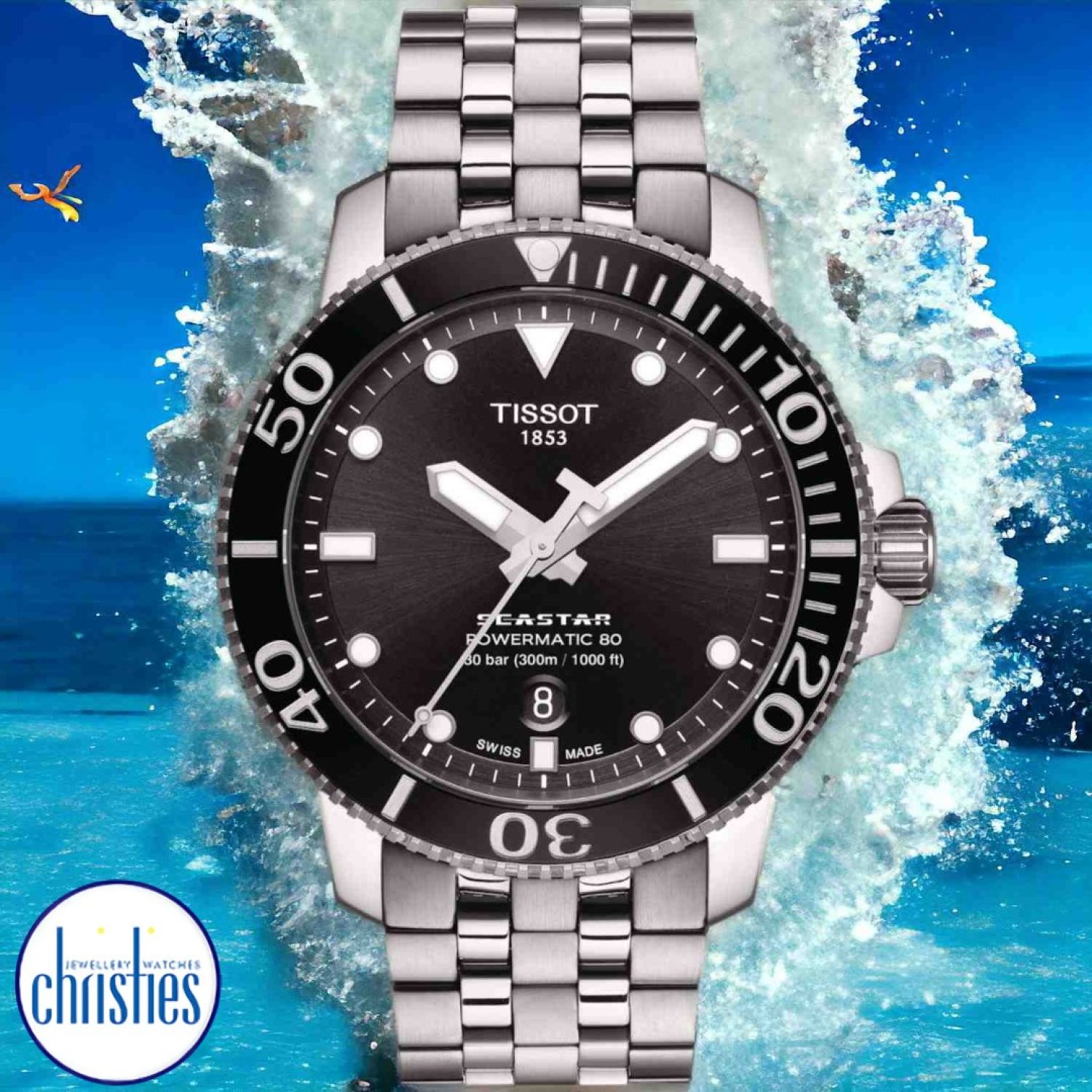TISSOT SEASTAR 1000 Powermatic 80 T120.407.11.051.00. The Tissot Seastar 1000 merges style and performance without compromising either. The diving inspiration shapes both the appearance and the functionality of this watch. It maintains its performance to 