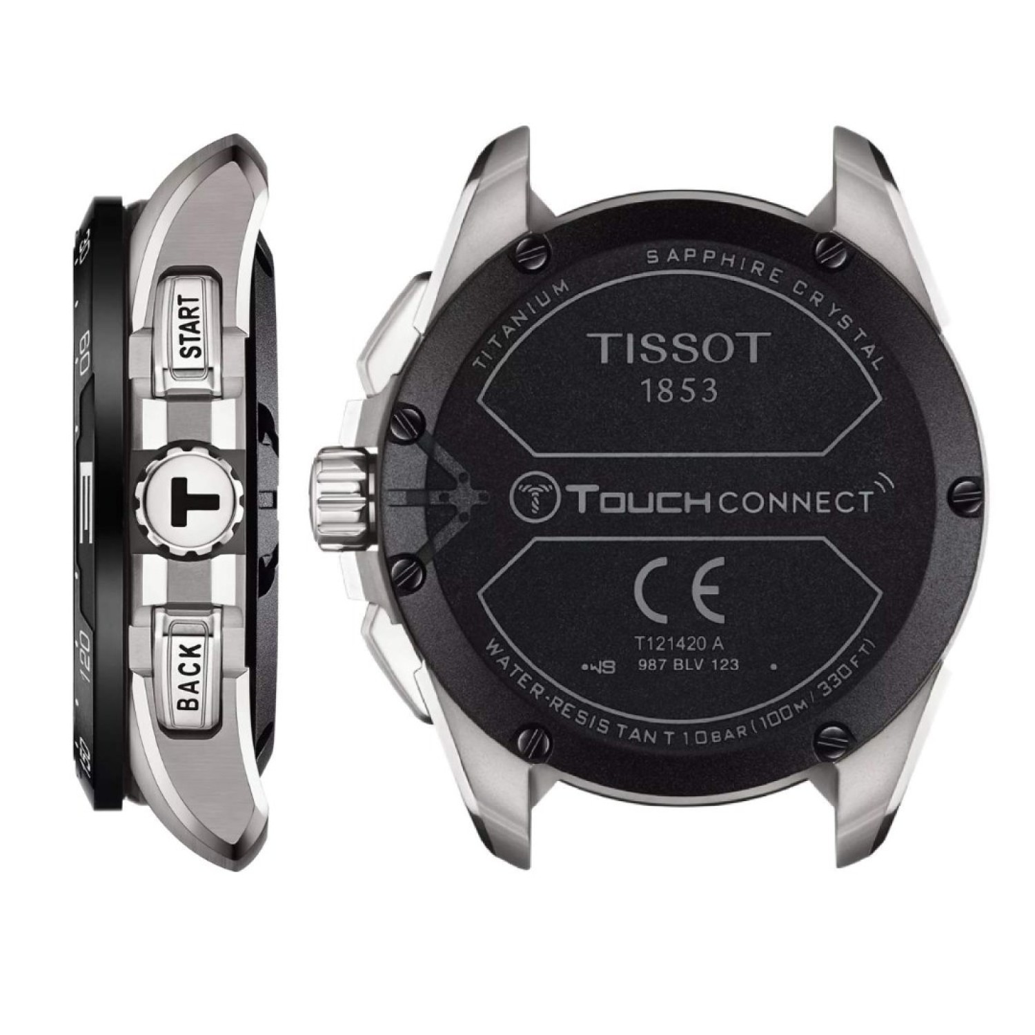 Christies Jewellery - Tissot T-Touch Connect Solar 47.5mm T1214204705100 Auckland NZ Tissot T-Touch Connect Solar 47.5mm T1214204705100 T121.420.47.051.00 Tissot Watches NZ | Grey titanium casing and black rubber strap