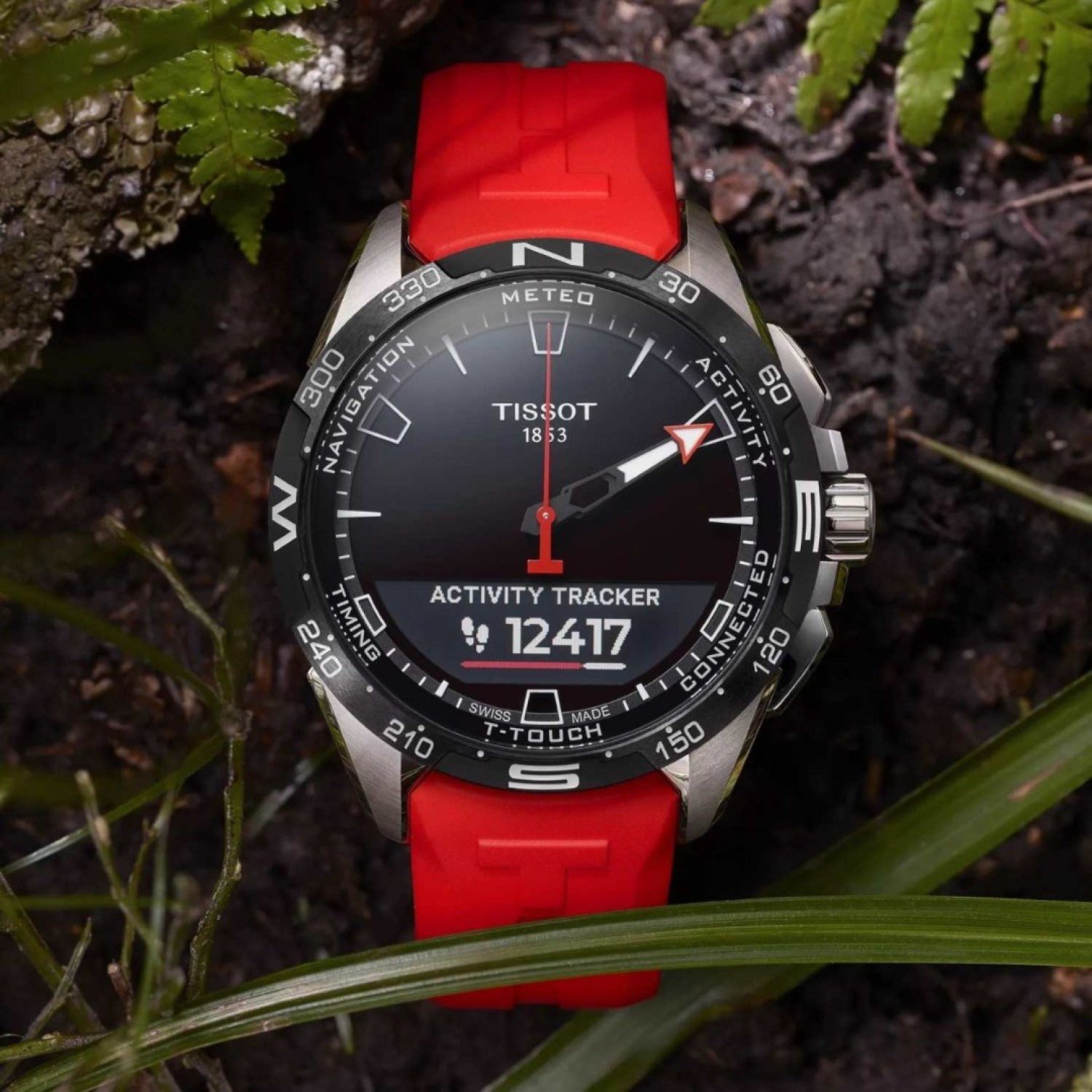 Christies Jewellery - Tissot T-Touch Connect Solar 47.5mm T1214204705101 Auckland NZ Tissot T-Touch Connect Solar 47.5mm T1214204705101 T121.420.47.051.01 Tissot Watches NZ | | with Titanium case and red Silicon strap