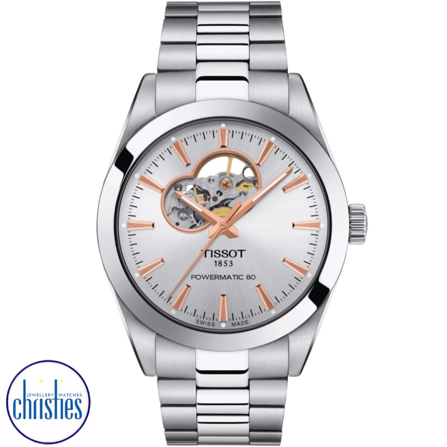 TISSOT Gentleman Powermatic 80 Open Heart T1274071103101 T127.407.11.031.01 Tissot Watches NZ | Order now for Fast Free Delivery and 7 Day NZ support online and Instore at our Auckland Stores.