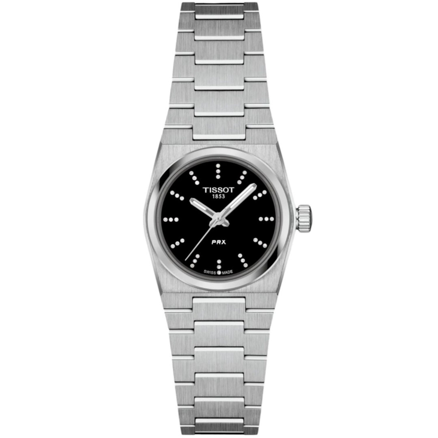 Tissot PRX 25MM Watch T1370101105600 – Tissot Watches NZ Tissot PRX 25MM Watch T1370101105600 by Tissot Watches NZ | Stainles Steel casing, Black Dial with Diamond Markers