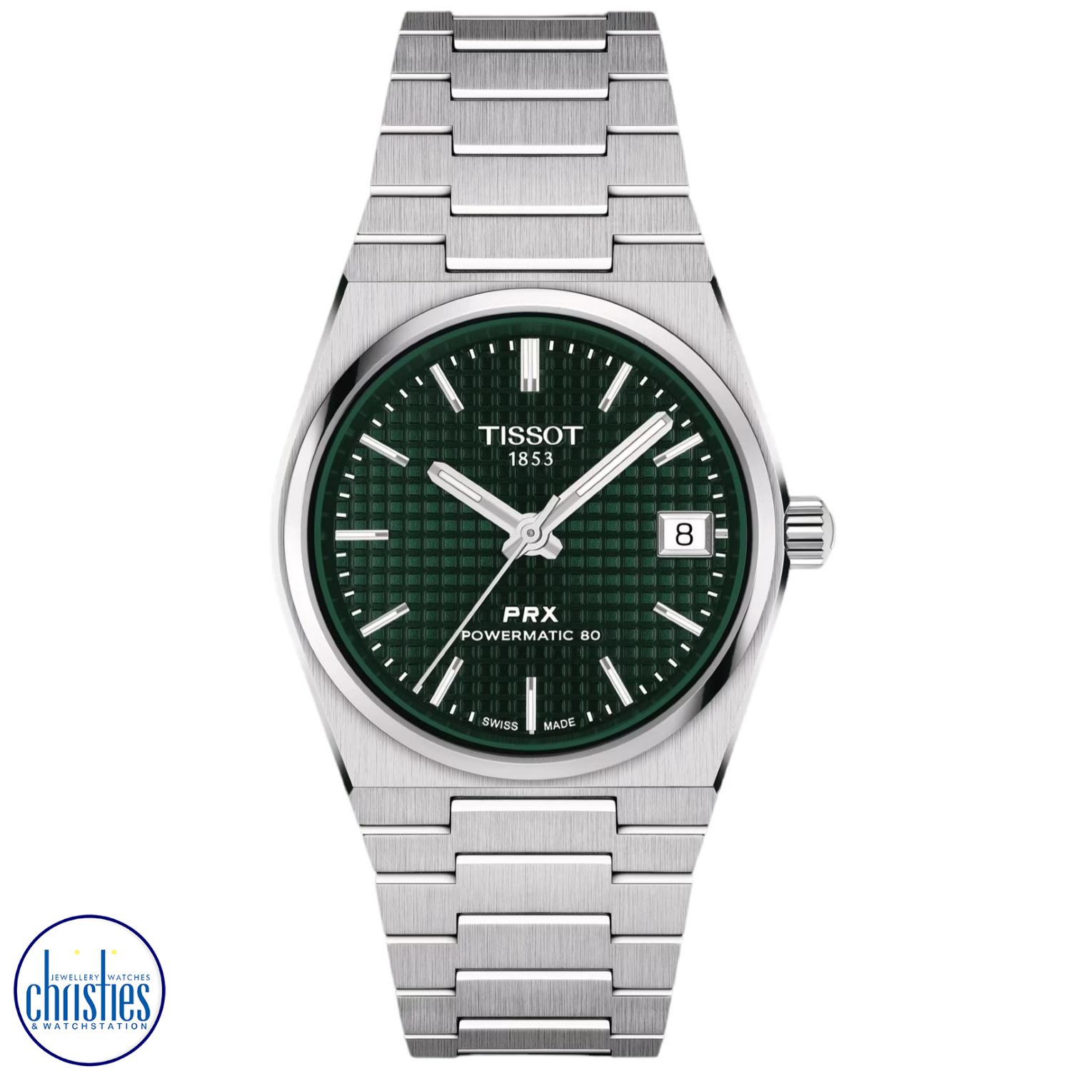 Christies Jewellery - TISSOT PRX POWERMATIC 80 35MM GREEN DIAL T137.207.11.091.00 Watches NZ TISSOT PRX POWERMATIC 80 35MM GREEN DIAL T137.207.11.091.00 Tissot Watches NZ