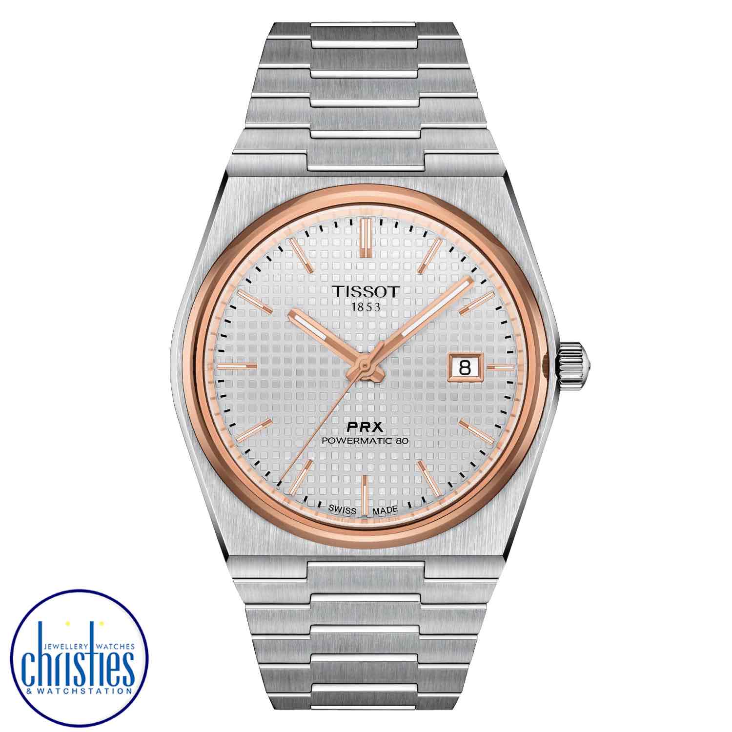TISSOT PRX Powermatic 80 T1374072103100. If you’re looking for a slim, smooth watch with an authentic ‘70s feel, look no further than the PRX Powermatic 80. tissot nz auckland