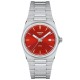 Tissot PRX 35MM Quartz Red Dial T1372101142100 – Tissot Watches NZ Tissot PRX 35MM Quartz Red Dial T1372101142100 by Tissot Watches NZ | Red Tissot PRX wristwatch with a stainless steel dial, silver hour markers, a date window at 3 o'clock, and 'PRX' elegantly inscribed above the 6 o'clock position.
