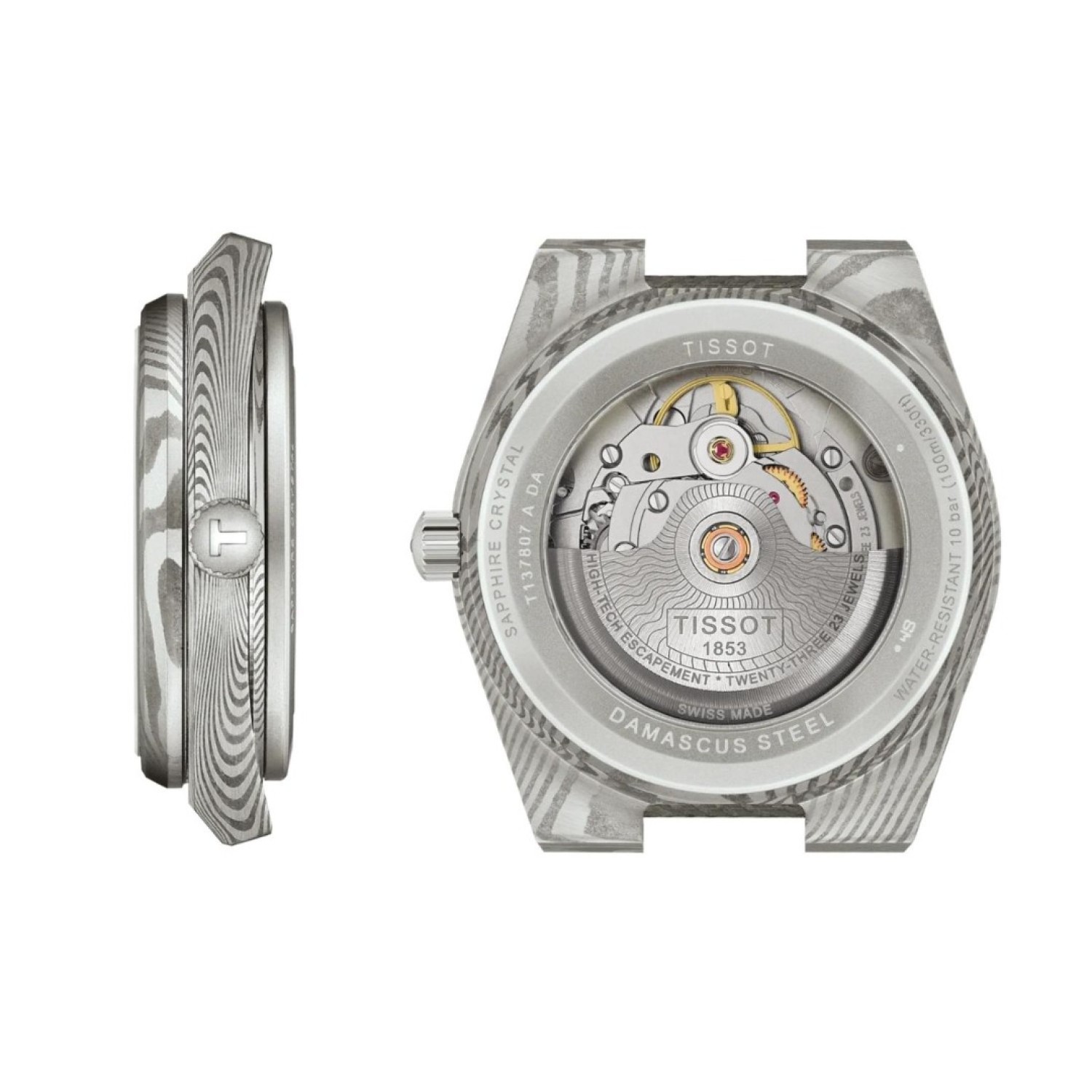 T1378079608100 Tissot PRX Powermatic Damascus Steel 38mm – Tissot Watches NZ | Order now for Fast Free Delivery and 7 Day NZ support online and Instore at our Auckland Stores. T1378079608100 Tissot PRX Powermatic Damascus Steel 38mm by Tissot Watches