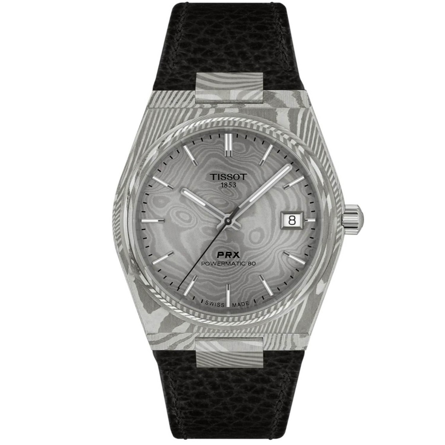 T1378079608100 Tissot PRX Powermatic Damascus Steel 38mm – Tissot Watches NZ | Order now for Fast Free Delivery and 7 Day NZ support online and Instore at our Auckland Stores. T1378079608100 Tissot PRX Powermatic Damascus Steel 38mm by Tissot Watches